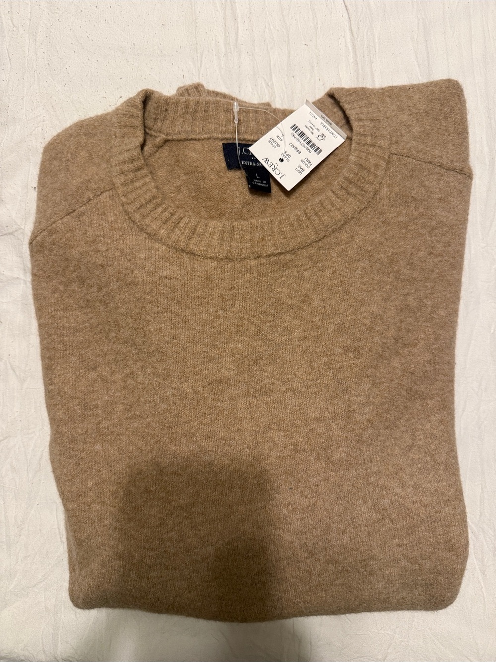 J. Crew Men's Crewneck Sweater in Camel Brown